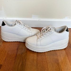 White platform sneakers